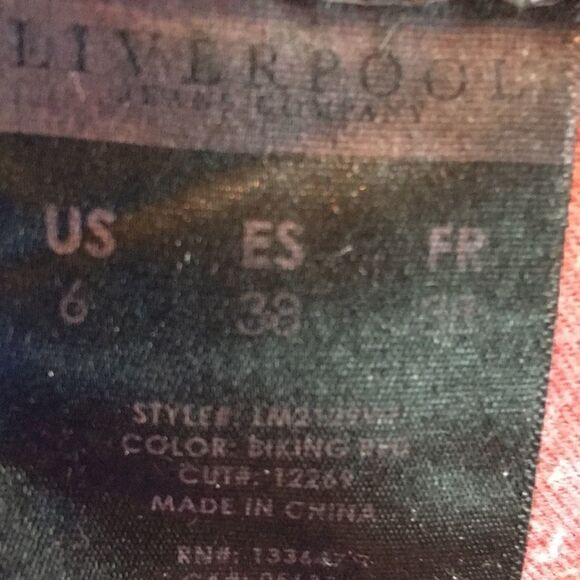 Liverpool Burgundy hugger colored denim skinny stretch comfy jeans biking red 6 - Picture 6 of 9